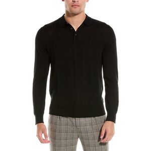 Bruno Magli Mens  Wool Polo Sweater, Black